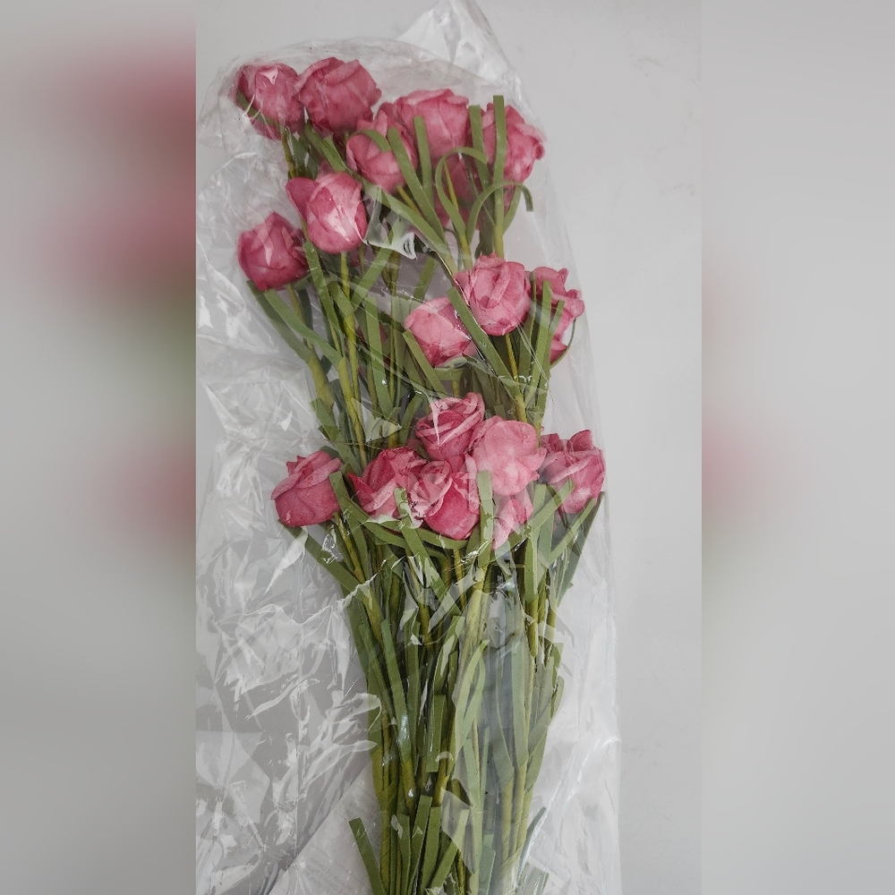 Small Bunch Artificial Pink Roses New With Original Packaging